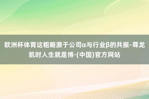 欧洲杯体育这粗略源于公司α与行业β的共振-尊龙凯时人生就是博·(中国)官方网站