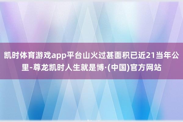 凯时体育游戏app平台山火过甚面积已近21当年公里-尊龙凯时人生就是博·(中国)官方网站